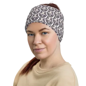 Diverse Panda Sephia Themed Light Grey Neck Gaiter/ Head Wrap