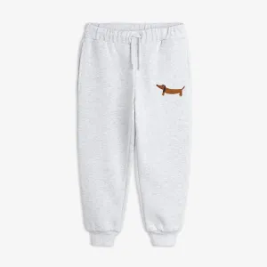 Dog Embroidered Sweatpants - Grey Melange