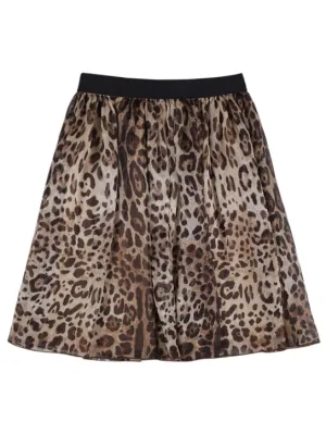 Dolce&amp;Gabbana   Printed silk chiffon midi skirt 