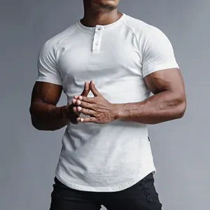 DOUBLE SIDED MILK FLEECE HENLY NECK RAGLAN TEE