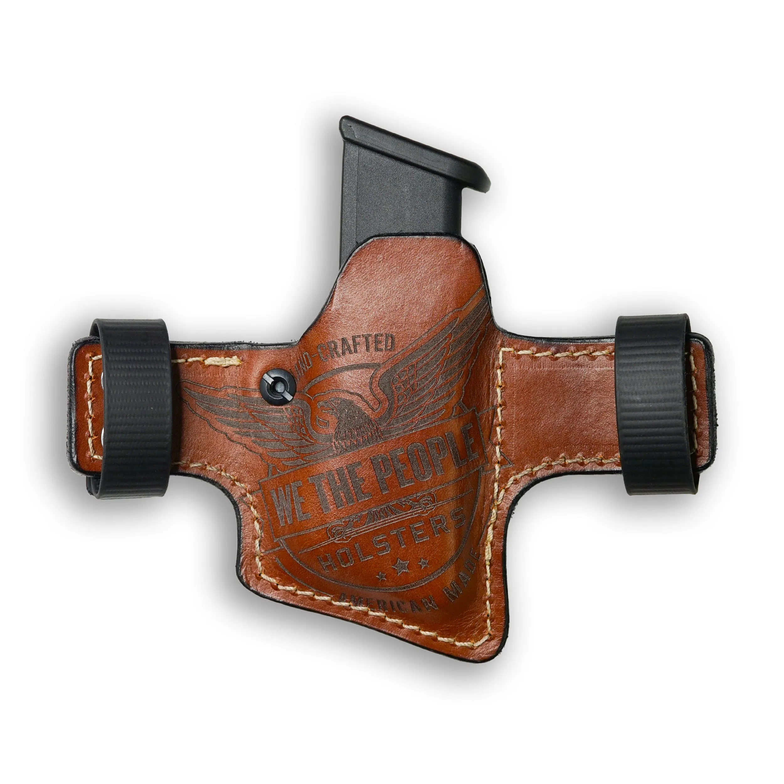 Double Stack Compact/Full Size 10MM/45 Independence Leather OWB Magazine Carrier / Holster
