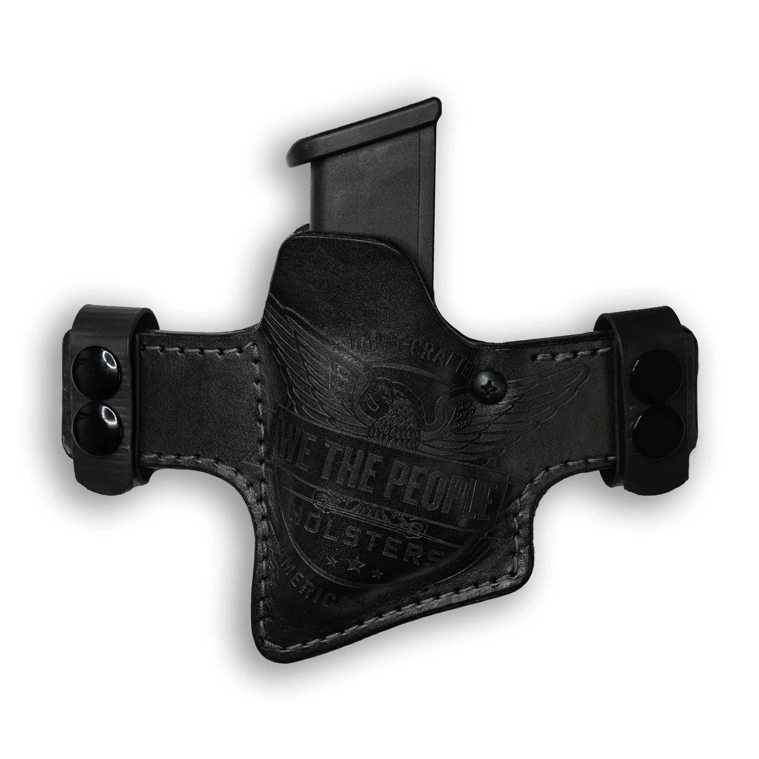 Double Stack Compact/Full Size 10MM/45 Independence Leather OWB Magazine Carrier / Holster