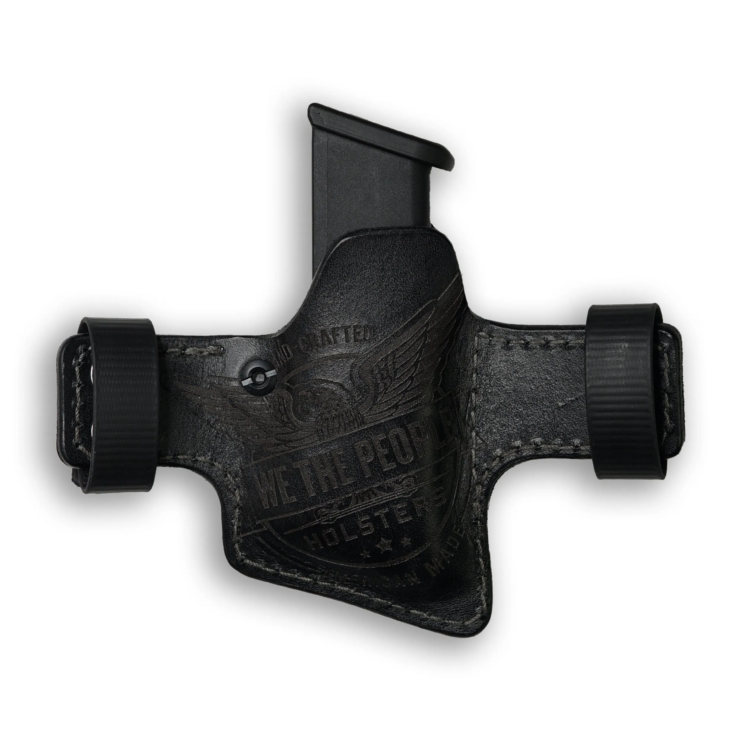 Double Stack Compact/Full Size 10MM/45 Independence Leather OWB Magazine Carrier / Holster