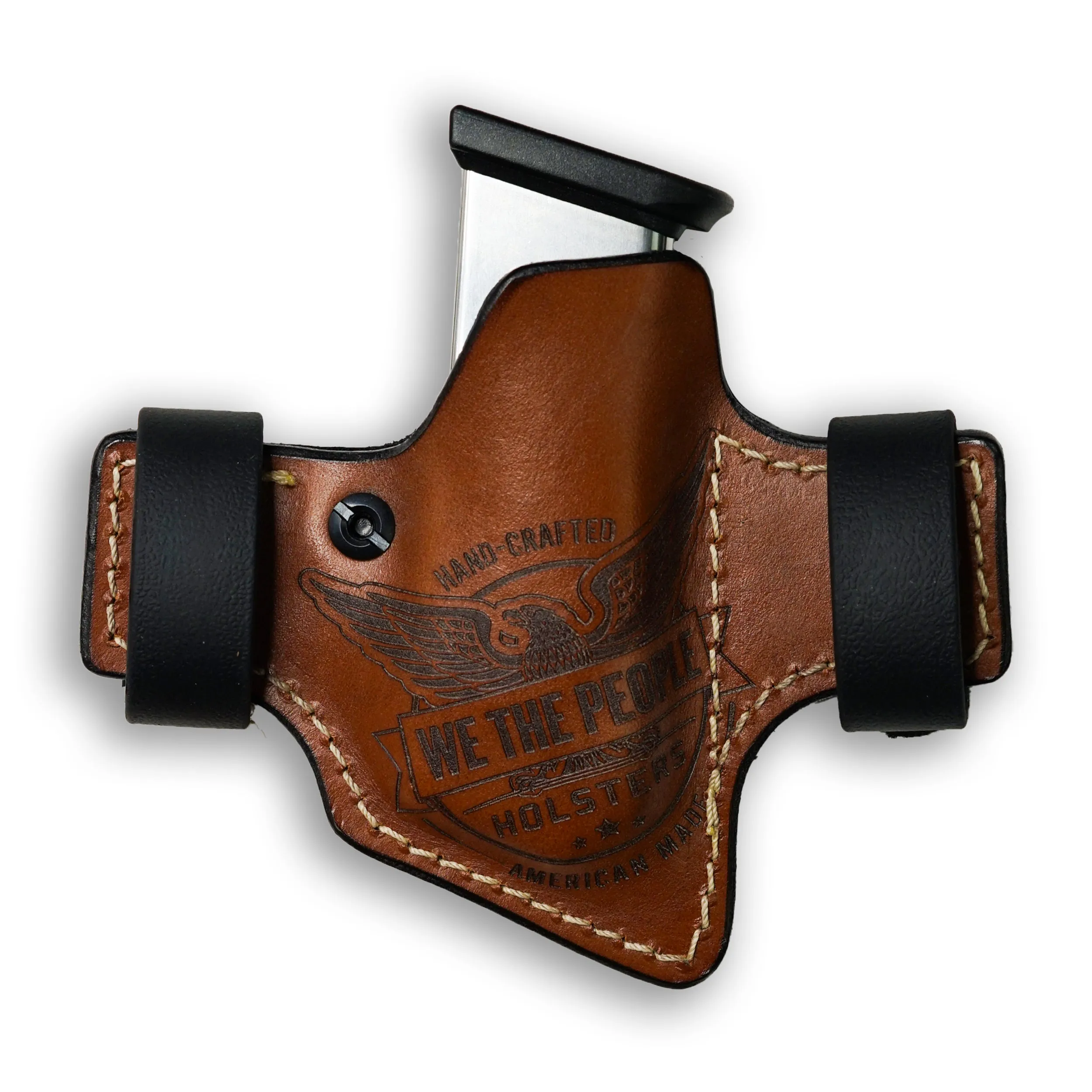 Double Stack Sub Compact 9MM/.40/380 Independence Leather OWB Magazine Carrier / Holster