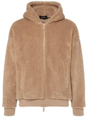 Dsquared2   Relax fit zipped teddy hoodie 