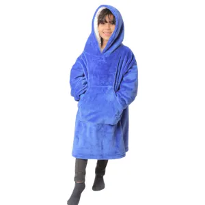 DUCHY Kids  Comfy Hoodie Blanket - Blue