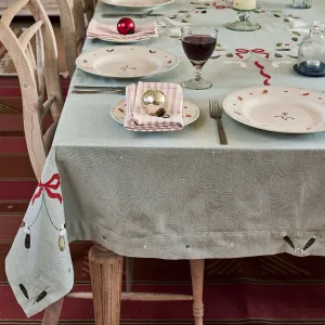 Duckegg Ribbon &amp; Mistletoe Tablecloth - Large