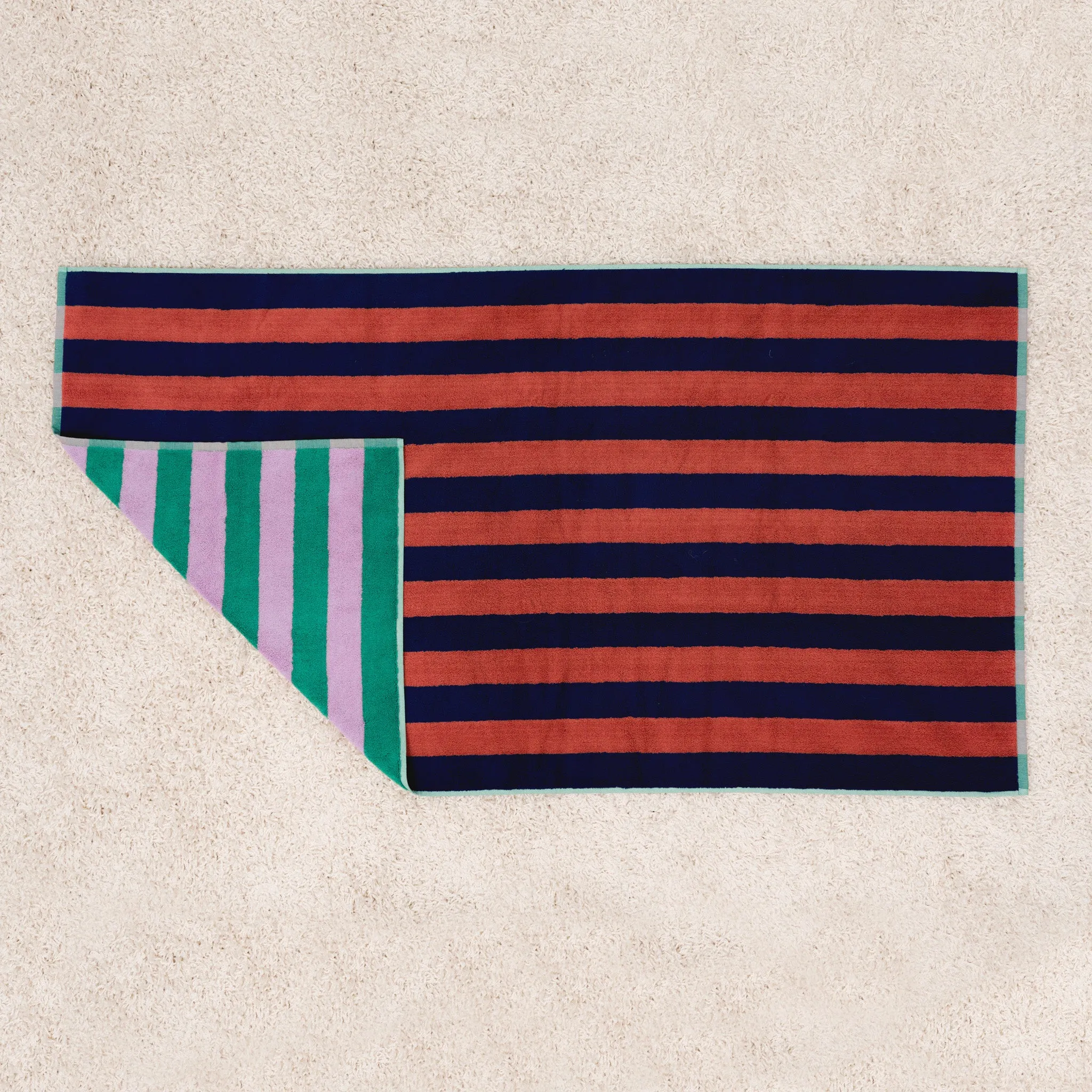 Dusen Dusen Bathroom Towel - Pink/ Red & Lime/ Purple