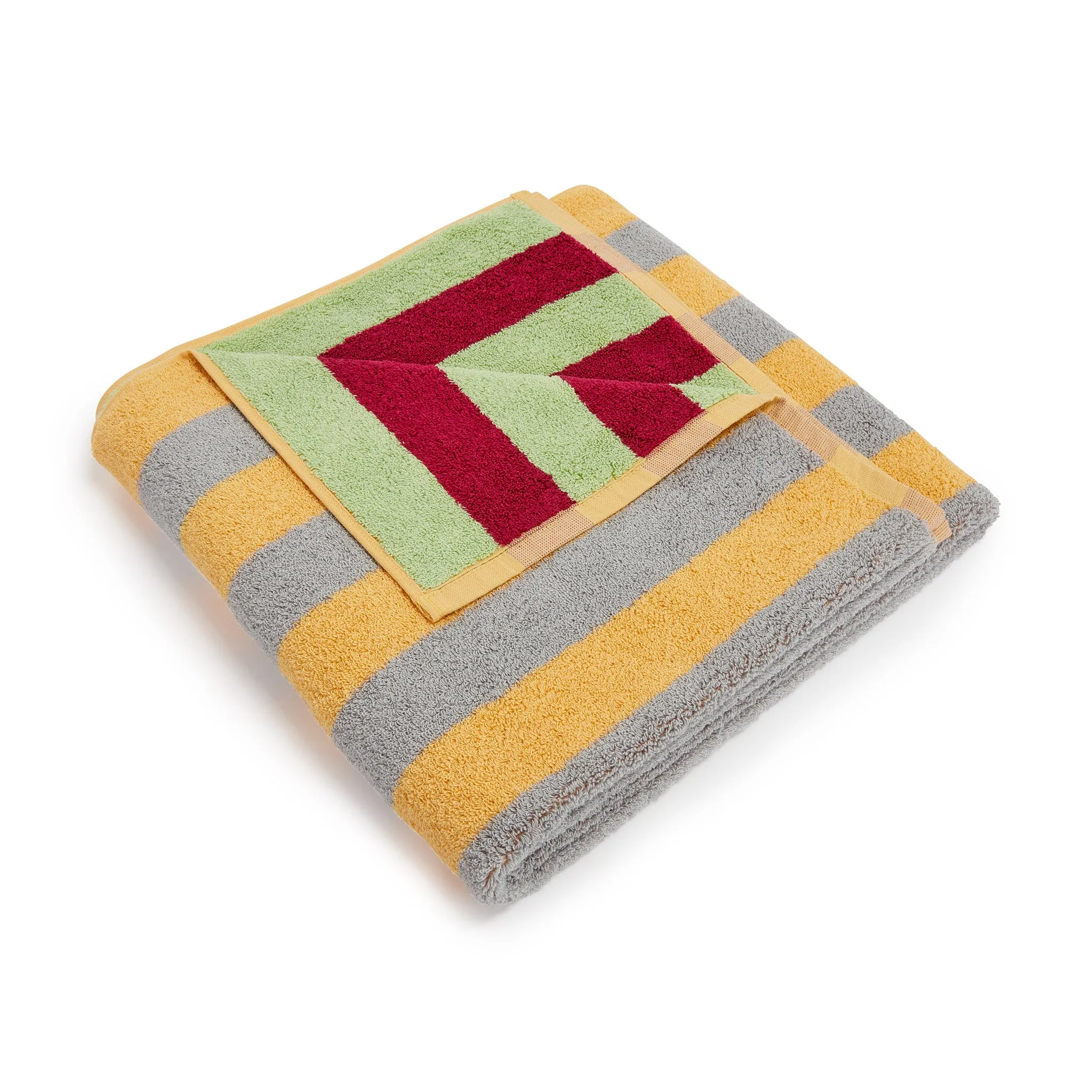 Dusen Dusen Bathroom Towel - Pink/ Red & Lime/ Purple