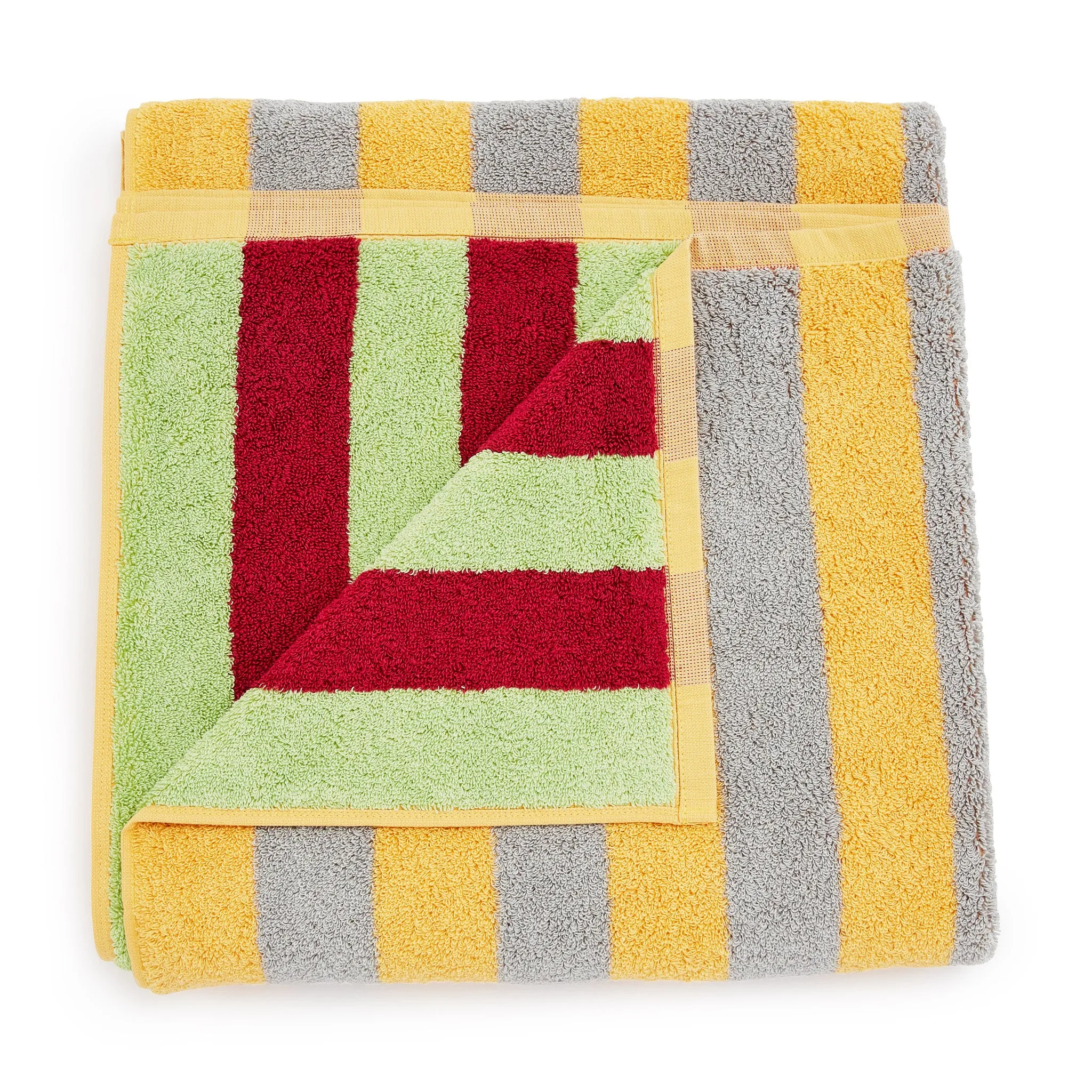 Dusen Dusen Bathroom Towel - Pink/ Red & Lime/ Purple