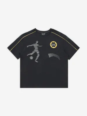EA7 Emporio Armani Boys Soccer T-Shirt in Navy