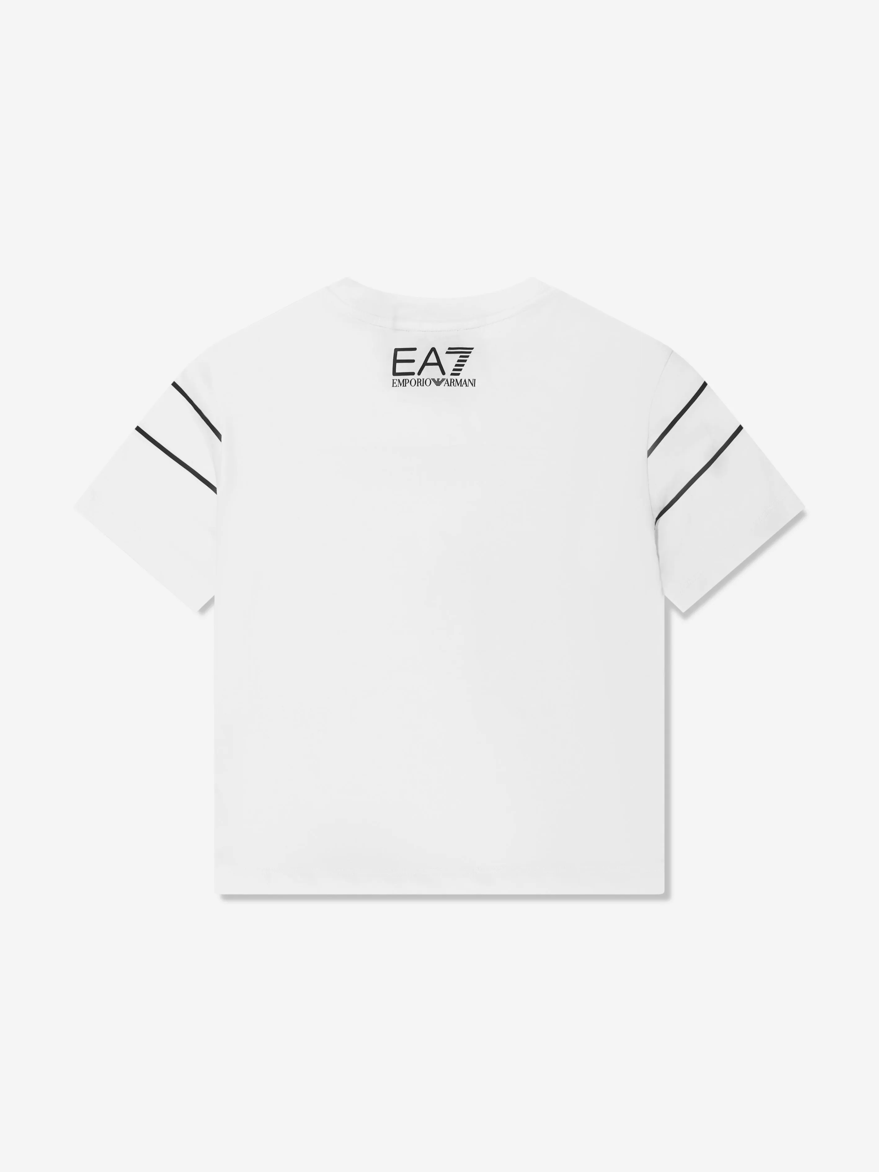 EA7 Emporio Armani Boys Train Extended Logo T-Shirt in White