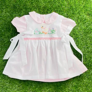 Easter Chick Embroidered and Smocked 2 Piece Dress - Vintage style