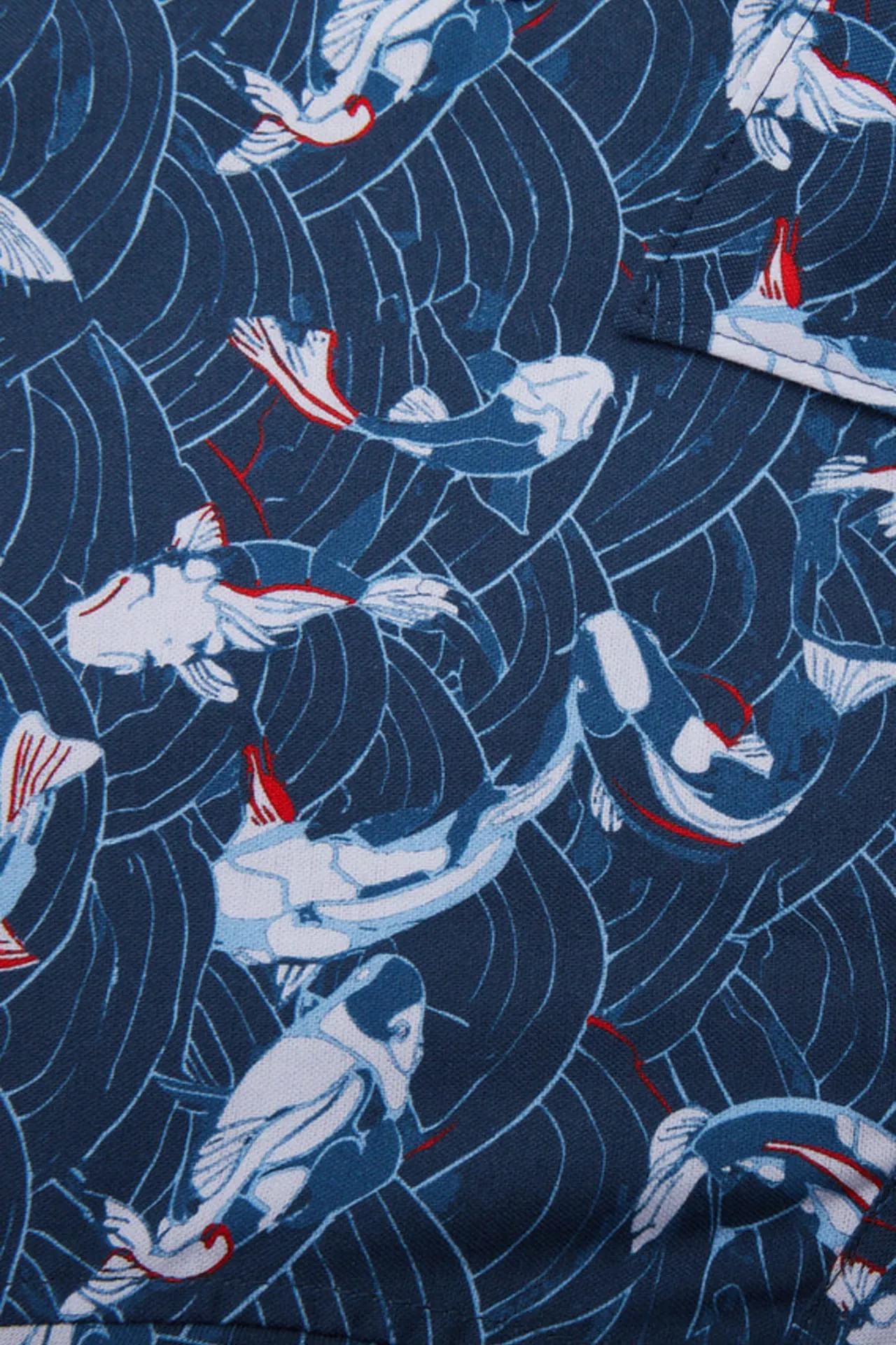 Easy Care Koi All Over Print Cotton Oxford Smart Fit Short Sleeve Casual Shirt