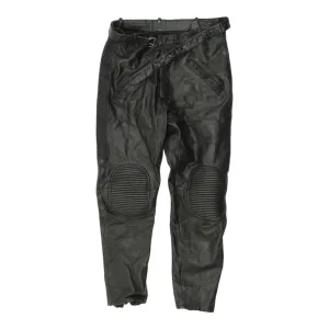 Echt Leder Mens Black Leather Motorcycle Trousers | Vintage Biker Pants VTG