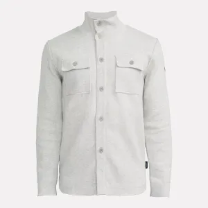 Edwin Wind Proof Knitted Shirt Jacket / Light Grey Melange