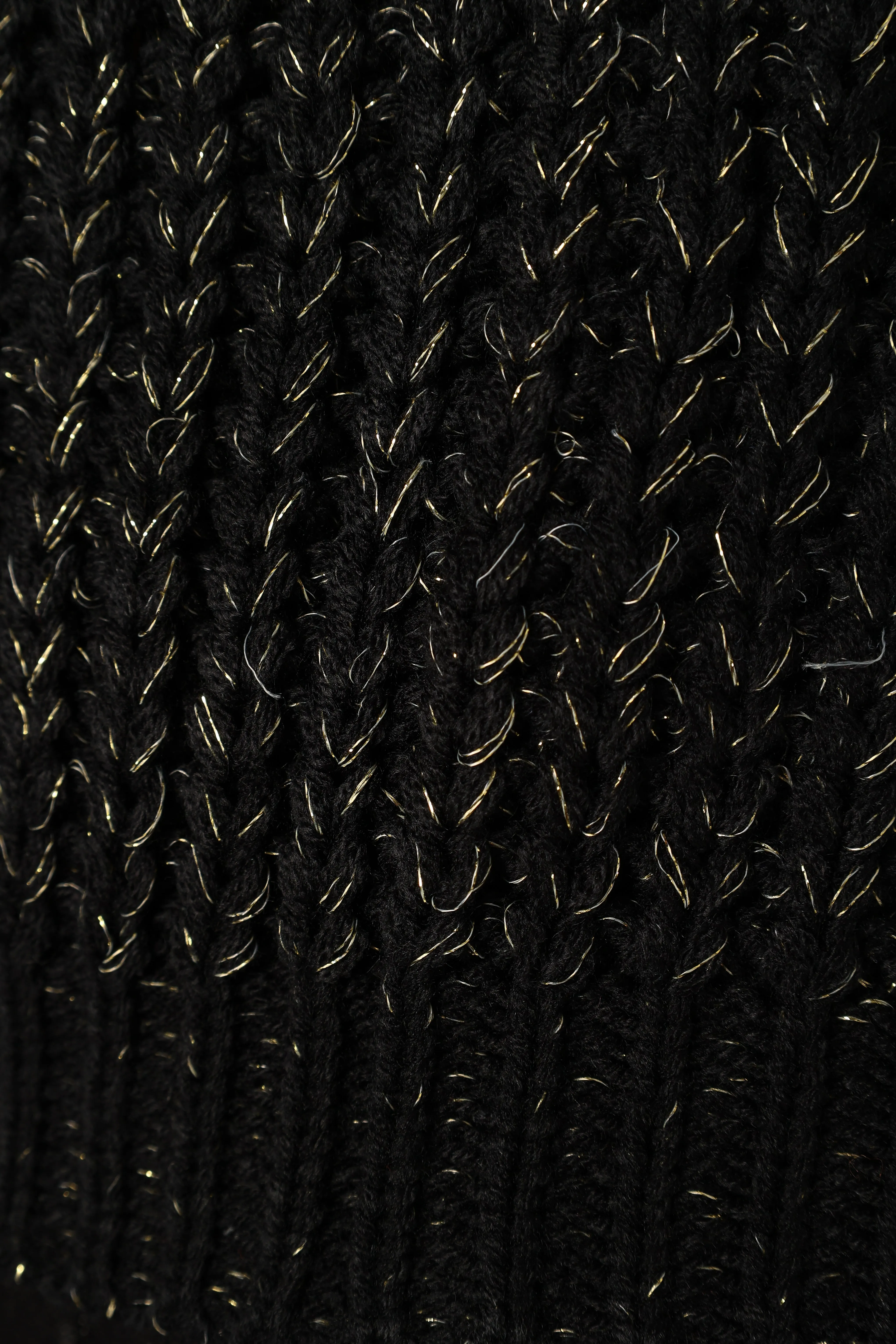 Eleanor Lurex Shine Knit Sweater - Black