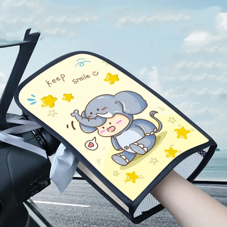 Electric Scooter Bicycle Handlebar Cover Summer Sun Protection Anti-UV Riding Gloves(Lucky Elephant)
