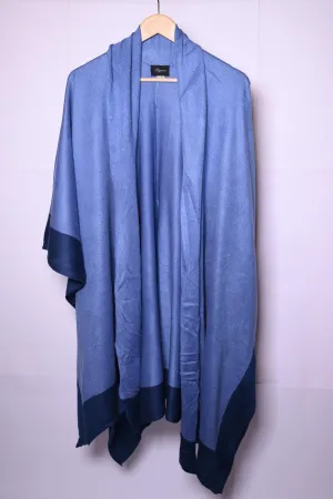 Elegance Dark & Light Blue Winter Cape