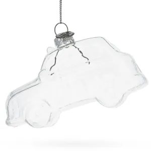 Elegant Car - Blown Clear Glass Christmas Ornament
