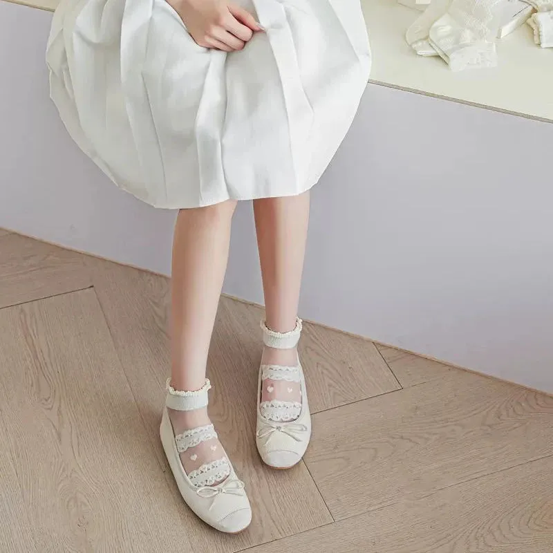Elegant Floral Geometric Silk Card Stockings