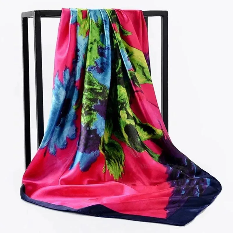 Elegant Floral Pattern Silk Scarf Collection