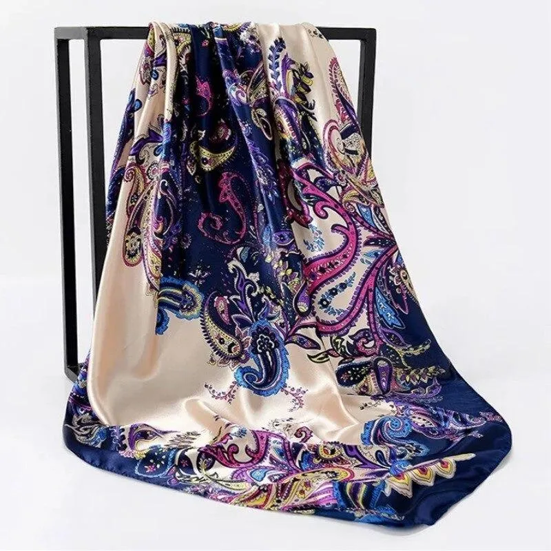 Elegant Floral Pattern Silk Scarf Collection