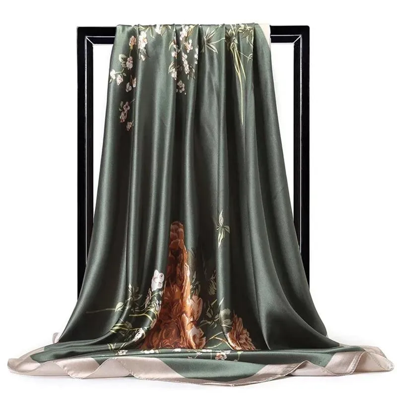 Elegant Floral Pattern Silk Scarf Collection