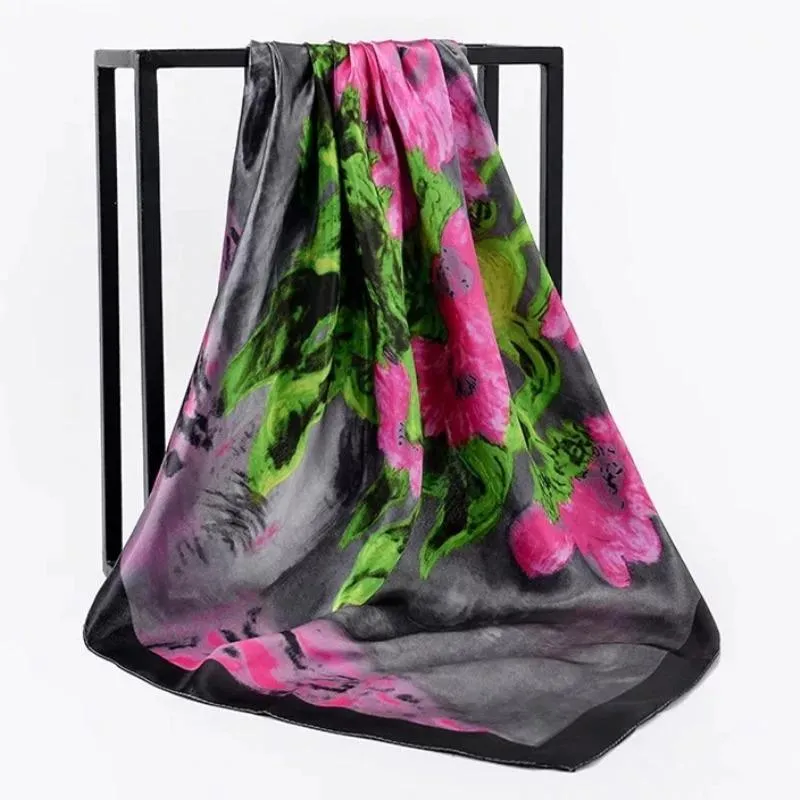 Elegant Floral Pattern Silk Scarf Collection