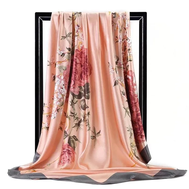 Elegant Floral Pattern Silk Scarf Collection