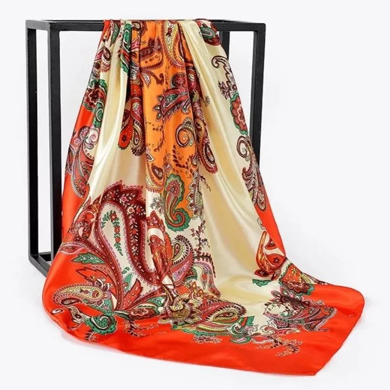 Elegant Floral Pattern Silk Scarf Collection