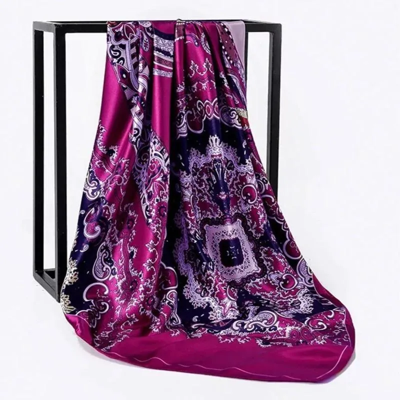 Elegant Floral Pattern Silk Scarf Collection