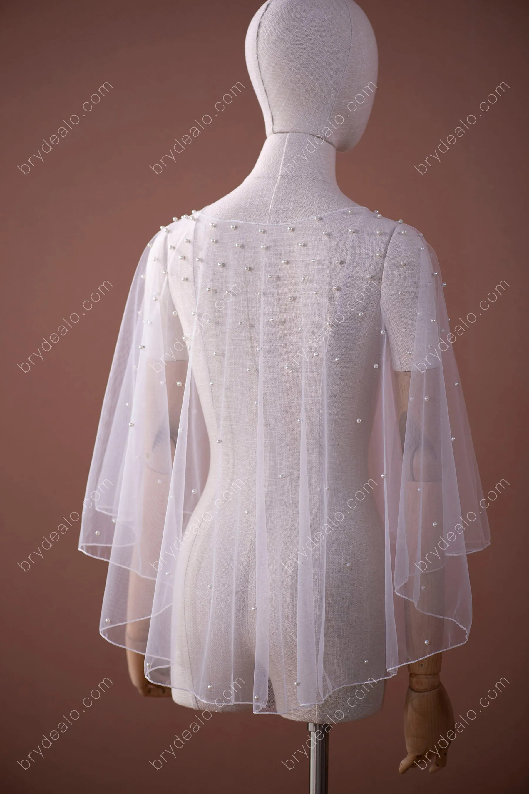 Elegant Pearls Bridal Cape for Wholesale