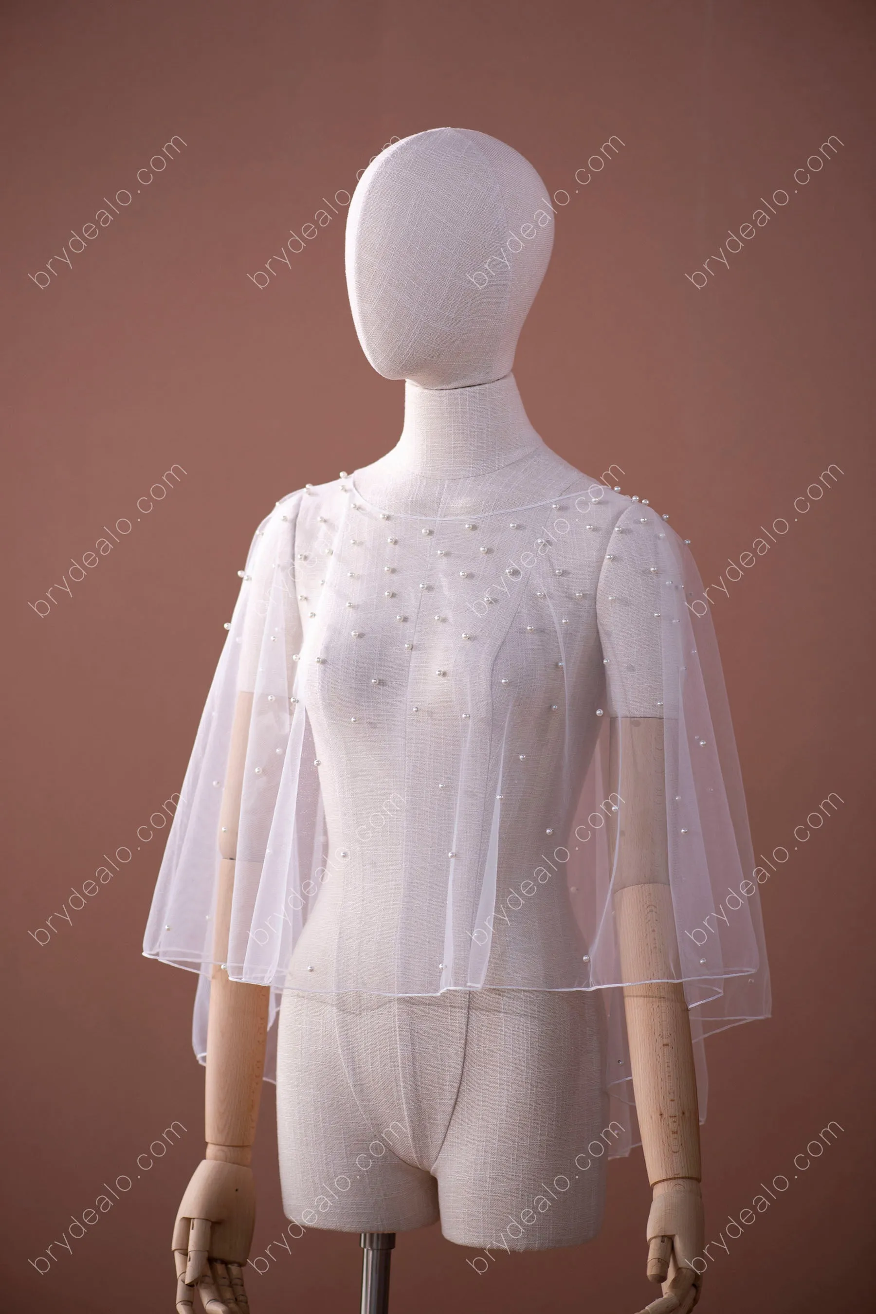 Elegant Pearls Bridal Cape for Wholesale