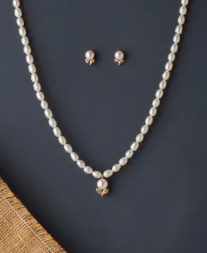 Elegant Real Pearl Necklace Set