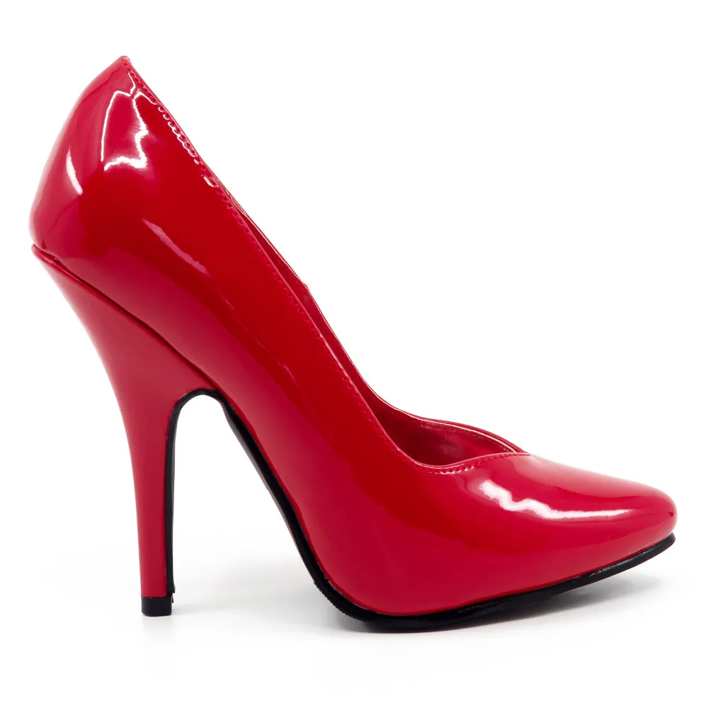 Ellie Shoes 5" Heel Patent Pump - Red