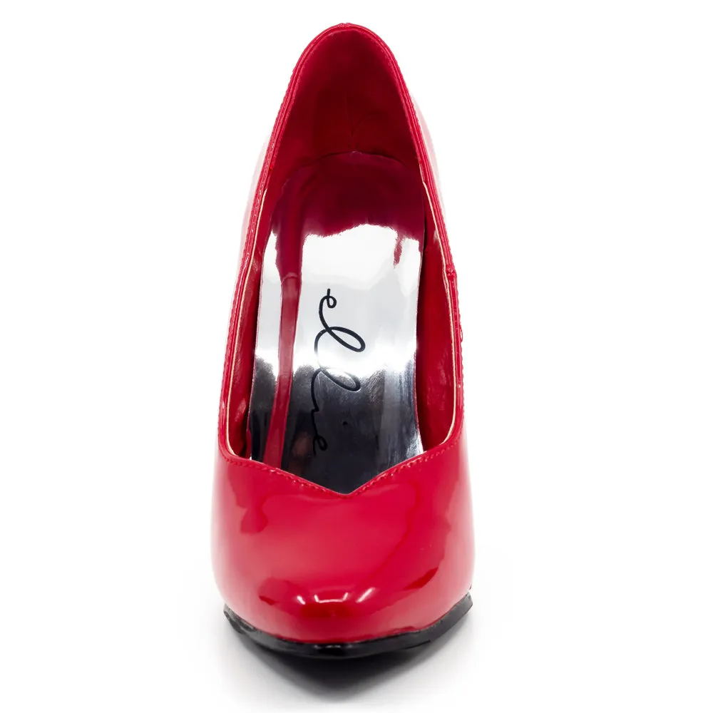 Ellie Shoes 5" Heel Patent Pump - Red