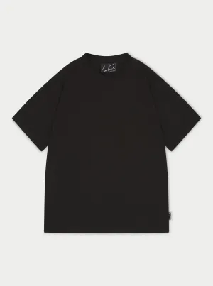 EMBLEM EMBROIDERED SLIM FIT T-SHIRT - BLACK