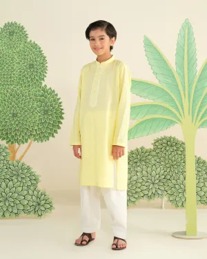 Embroidered Lemon Kurta