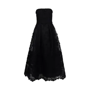 Embroidered Tulle Midi Dress
