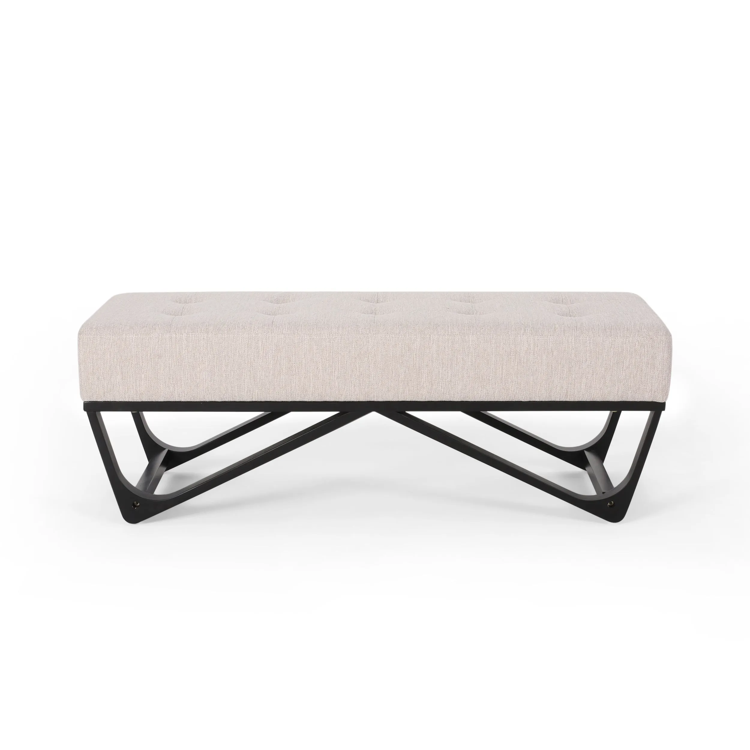Emily Contemporary Fabric Ottoman Bench