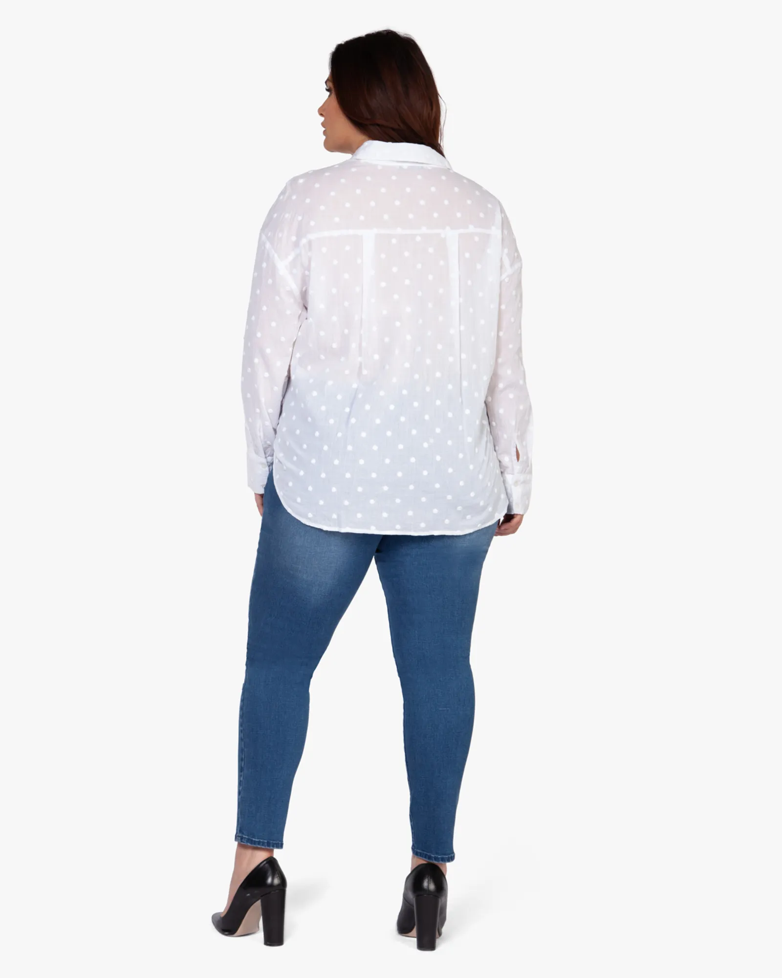 Emily Semi-Sheer Long-Sleeve Top | White