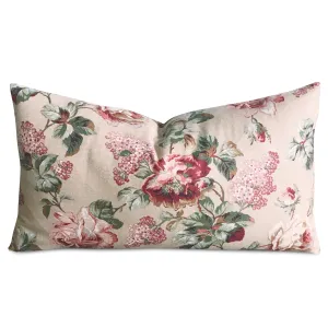 English Garden Red Berry Floral Luxury Decorative Pillow Cover 15x26