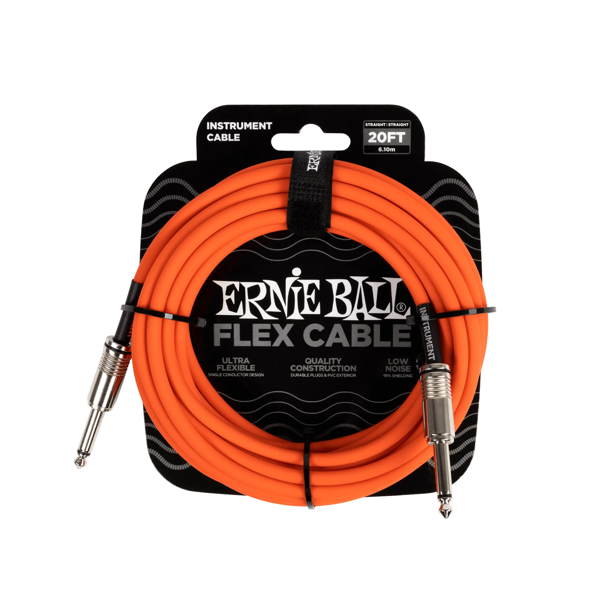 Ernie Ball Flex Instrument Cable Straight/Straight 20Ft - Orange