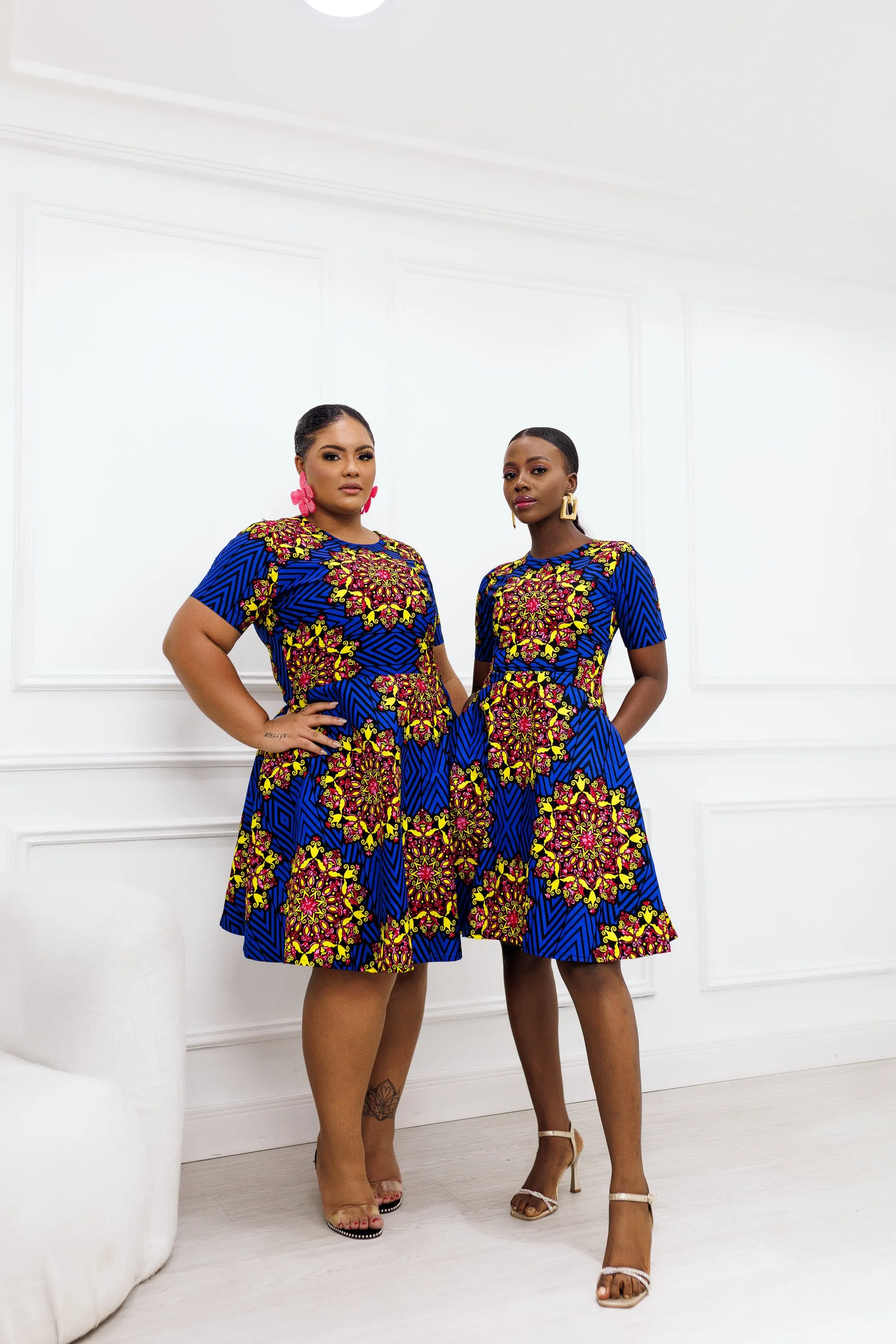 ESE AFRICAN PRINT MIDI DRESS