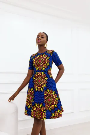 ESE AFRICAN PRINT MIDI DRESS