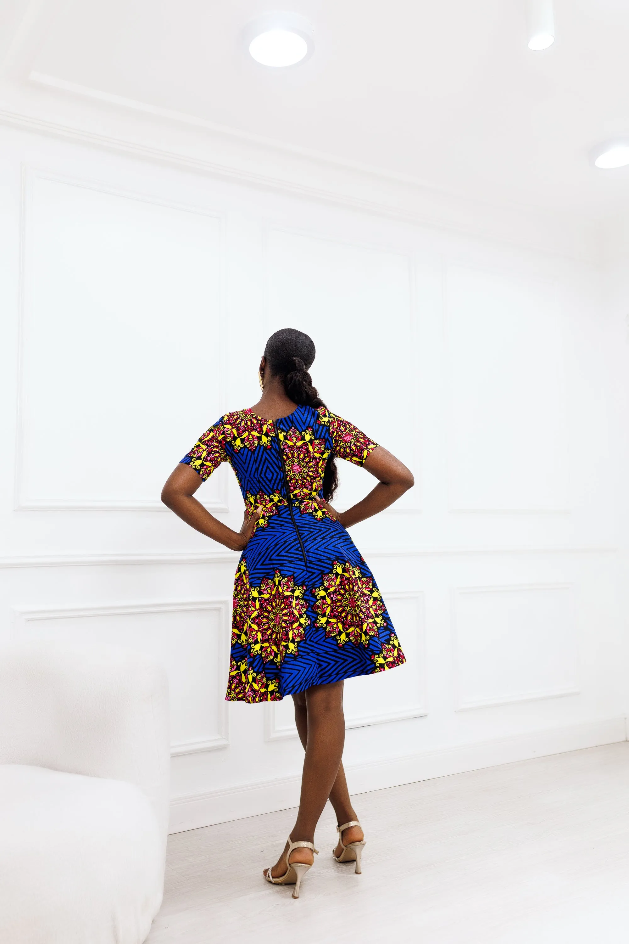 ESE AFRICAN PRINT MIDI DRESS
