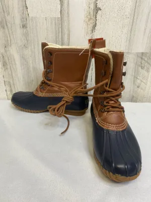 Esprit Size 6.5 Brown/Blue Rain Boots