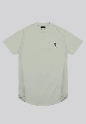 ESSENTIAL SWAG CURVED HEM SOFT KHAKI T-SHIRT