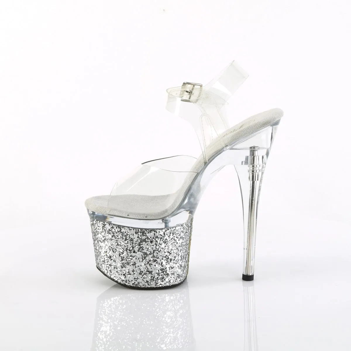 ESTEEM-708LG Clear/Clear-Silver Glitter